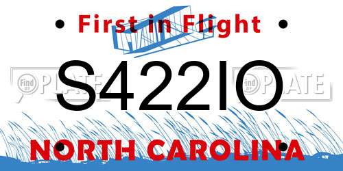 S422IO North Carolina License Plate