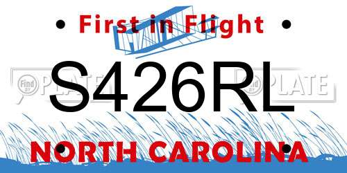 S426RL North Carolina License Plate