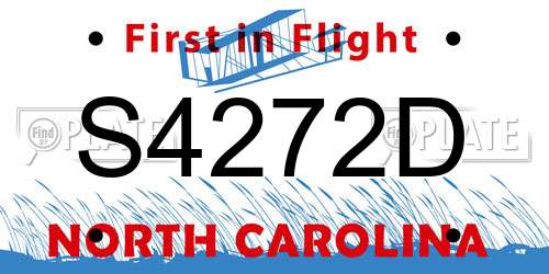 S4272D North Carolina License Plate