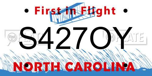 S427OY North Carolina License Plate