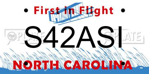 S42ASI North Carolina License Plate