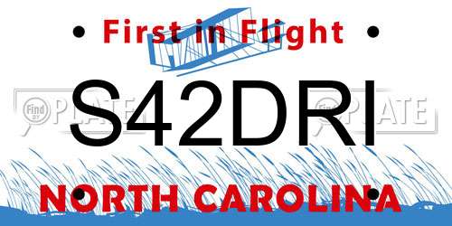 S42DRI North Carolina License Plate