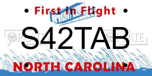 S42TAB North Carolina License Plate