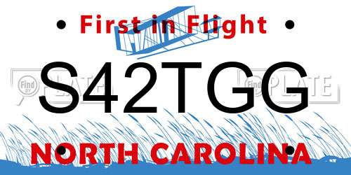 S42TGG North Carolina License Plate