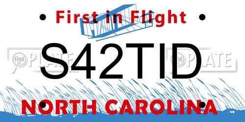 S42TID North Carolina License Plate