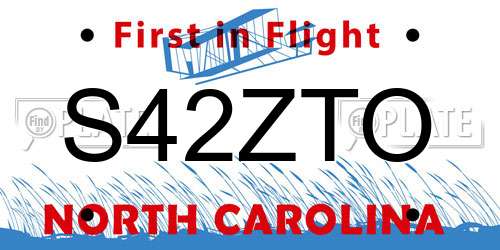 S42ZTO North Carolina License Plate