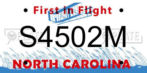 S4502M North Carolina License Plate