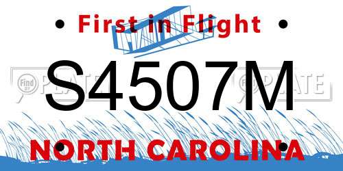 S4507M North Carolina License Plate