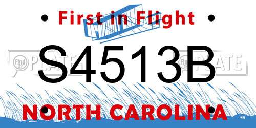S4513B North Carolina License Plate