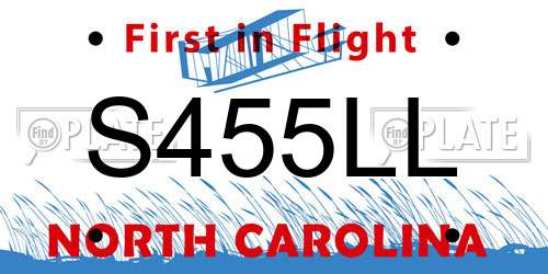 S455LL North Carolina License Plate