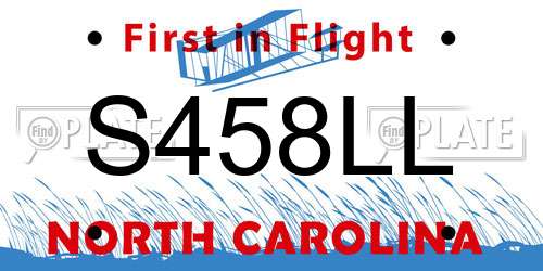 S458LL North Carolina License Plate