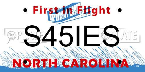 S45IES North Carolina License Plate