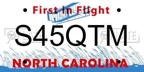 S45QTM North Carolina License Plate
