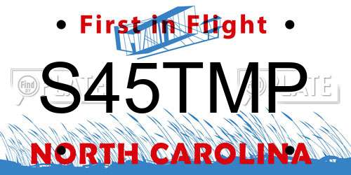 S45TMP North Carolina License Plate