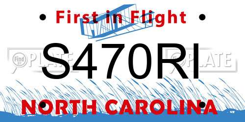S470RI North Carolina License Plate