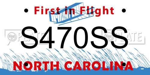 S470SS North Carolina License Plate