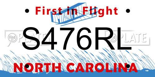 S476RL North Carolina License Plate