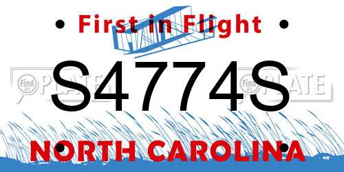 S4774S North Carolina License Plate