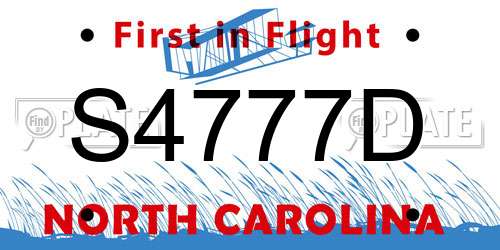 S4777D North Carolina License Plate
