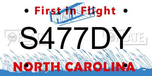 S477DY North Carolina License Plate