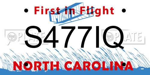 S477IQ North Carolina License Plate
