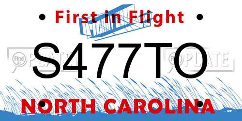 S477TO North Carolina License Plate