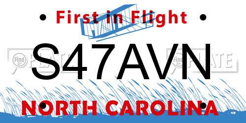 S47AVN North Carolina License Plate