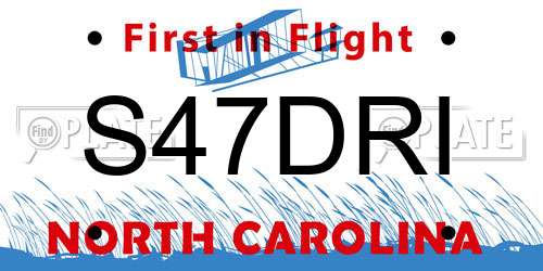 S47DRI North Carolina License Plate