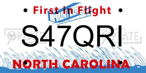 S47QRI North Carolina License Plate