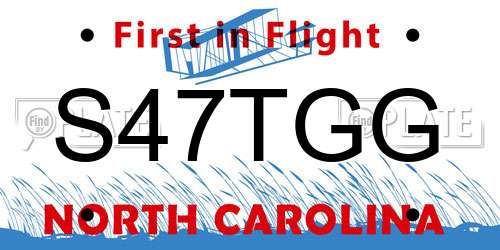 S47TGG North Carolina License Plate