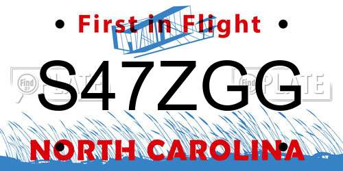 S47ZGG North Carolina License Plate