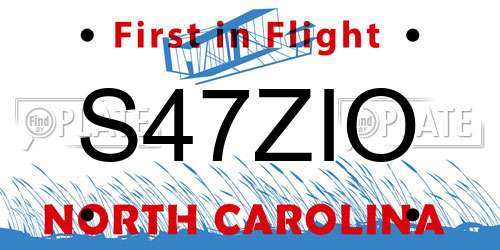 S47ZIO North Carolina License Plate
