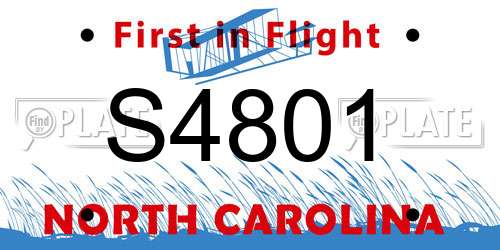 S4801 North Carolina License Plate