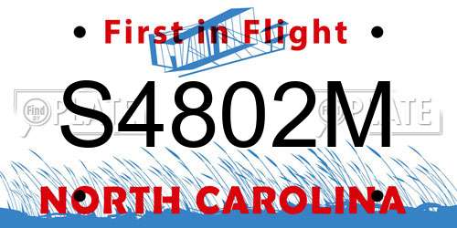 S4802M North Carolina License Plate