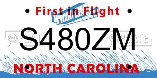 S480ZM North Carolina License Plate