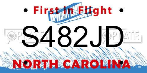 S482JD North Carolina License Plate