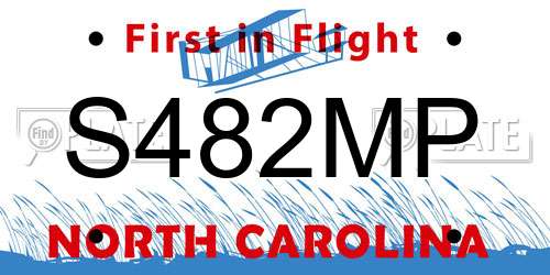 S482MP North Carolina License Plate