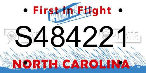 S484221 North Carolina License Plate