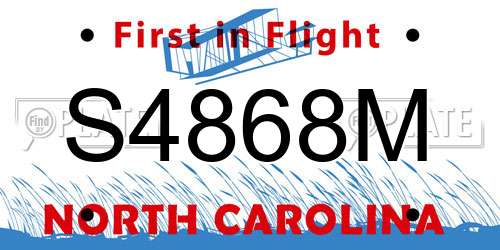 S4868M North Carolina License Plate