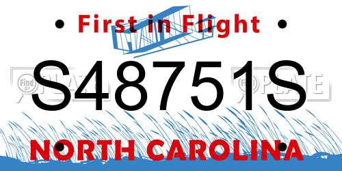 S48751S North Carolina License Plate