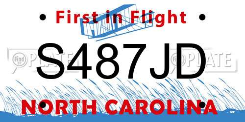 S487JD North Carolina License Plate