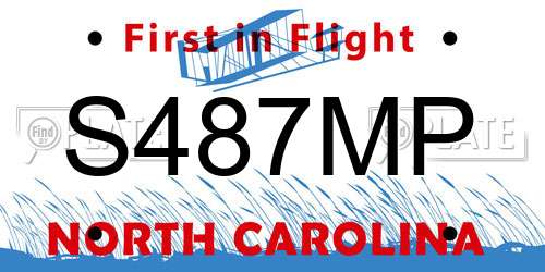 S487MP North Carolina License Plate