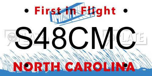 S48CMC North Carolina License Plate