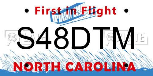 S48DTM North Carolina License Plate