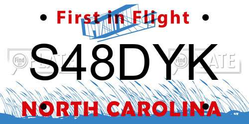 S48DYK North Carolina License Plate