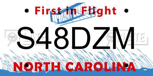 S48DZM North Carolina License Plate