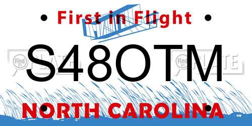 S48OTM North Carolina License Plate