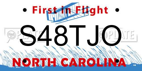 S48TJO North Carolina License Plate