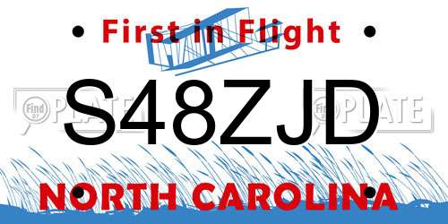 S48ZJD North Carolina License Plate