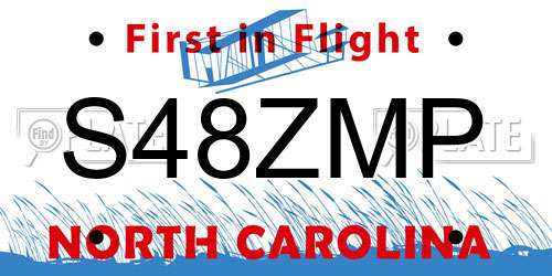S48ZMP North Carolina License Plate